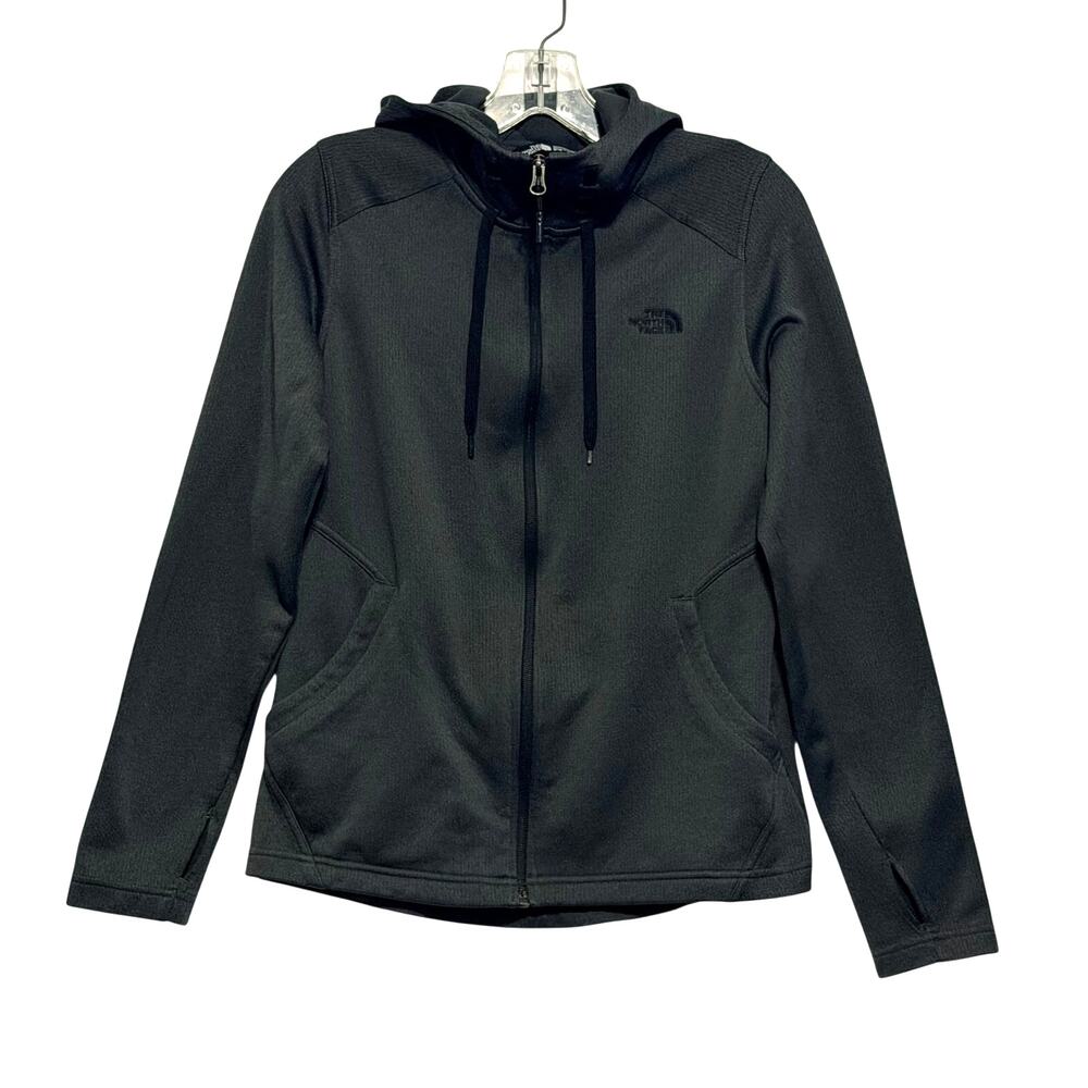 The North Face Tech Mezzaluna Full Zip Hoodie Gray Womens Medium Slim Fit